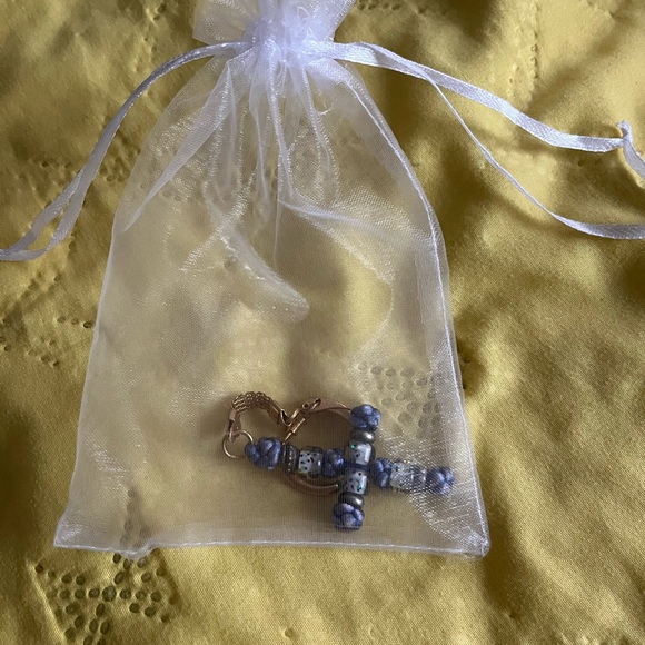 Keychain cross handmade Holy Land religious - Picture 5 of 5